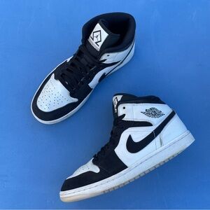Nike Air Jordan 1 Mid SE “Diamond Shorts” – Black/White – Size 8 (DH6933-100)